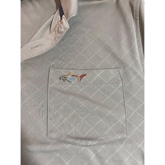 Greg Norman for Tasso Elba Men's Tan Short Sleeves Polo Top Size Large - Picture 5 of 7